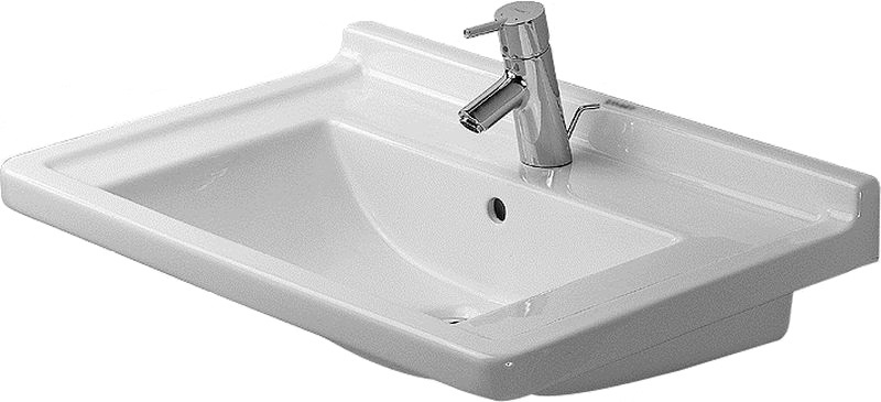 Duravit Starck 3 umývadlo 70x49 cm obdĺžnik klasické umývadlo-umývadlo na nábytok biela 0304700000