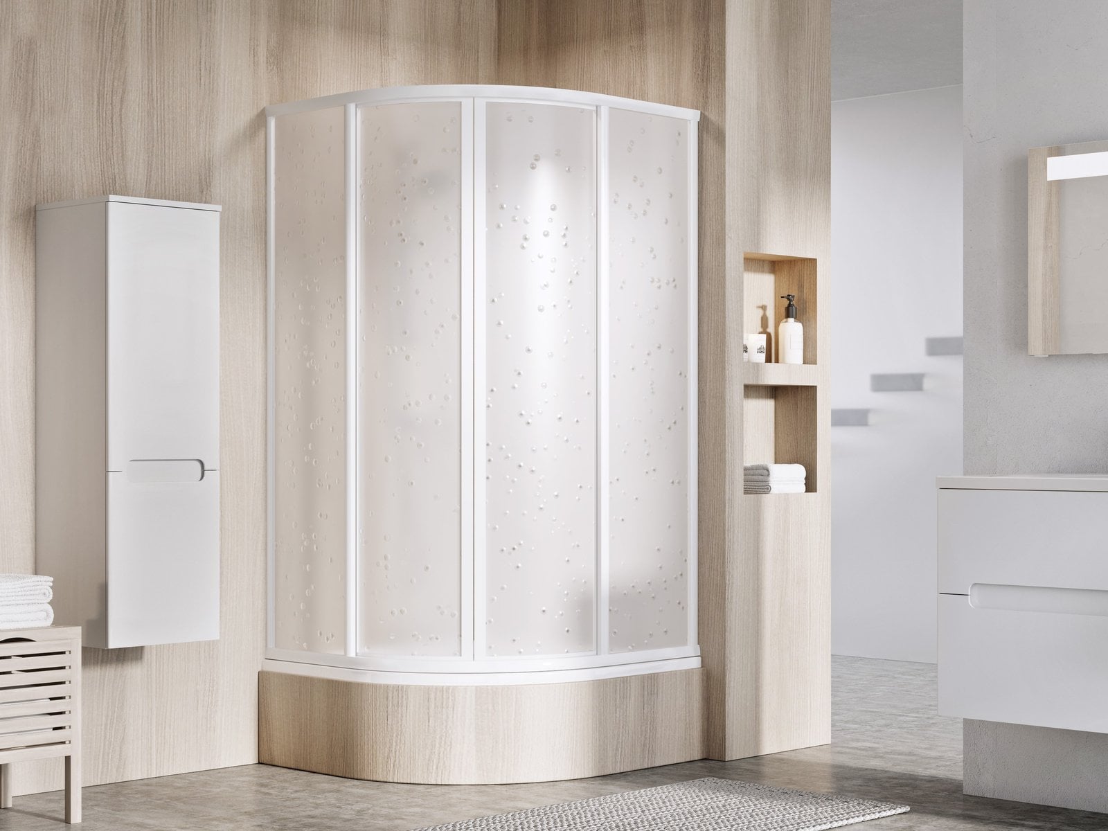 Ravak Supernova sprchovací kút 90x90 cm polkruhová biela lesklé/materiál polystyrén 31177V10011