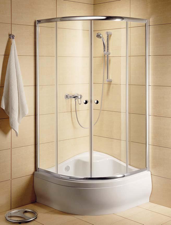 Radaway Classic A sprchovací kút 90x90 cm polkruhová chromová lesklé/grafitové sklo 30001-01-05