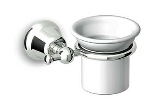 Zucchetti Delfi pohár na zubnú kefku biela-chrómová ZAC213