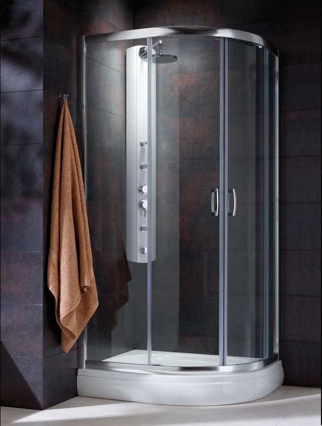 Radaway Premium Plus E sprchovací kút 100x80 cm polkruhová chromová lesklé/vzorované sklo 30491-01-06N
