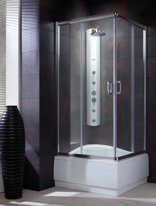 Radaway Premium Plus C 1700 sprchovací kút 80x80 cm obdĺžniková chromová lesklé/hnedé sklo 30461-01-08N