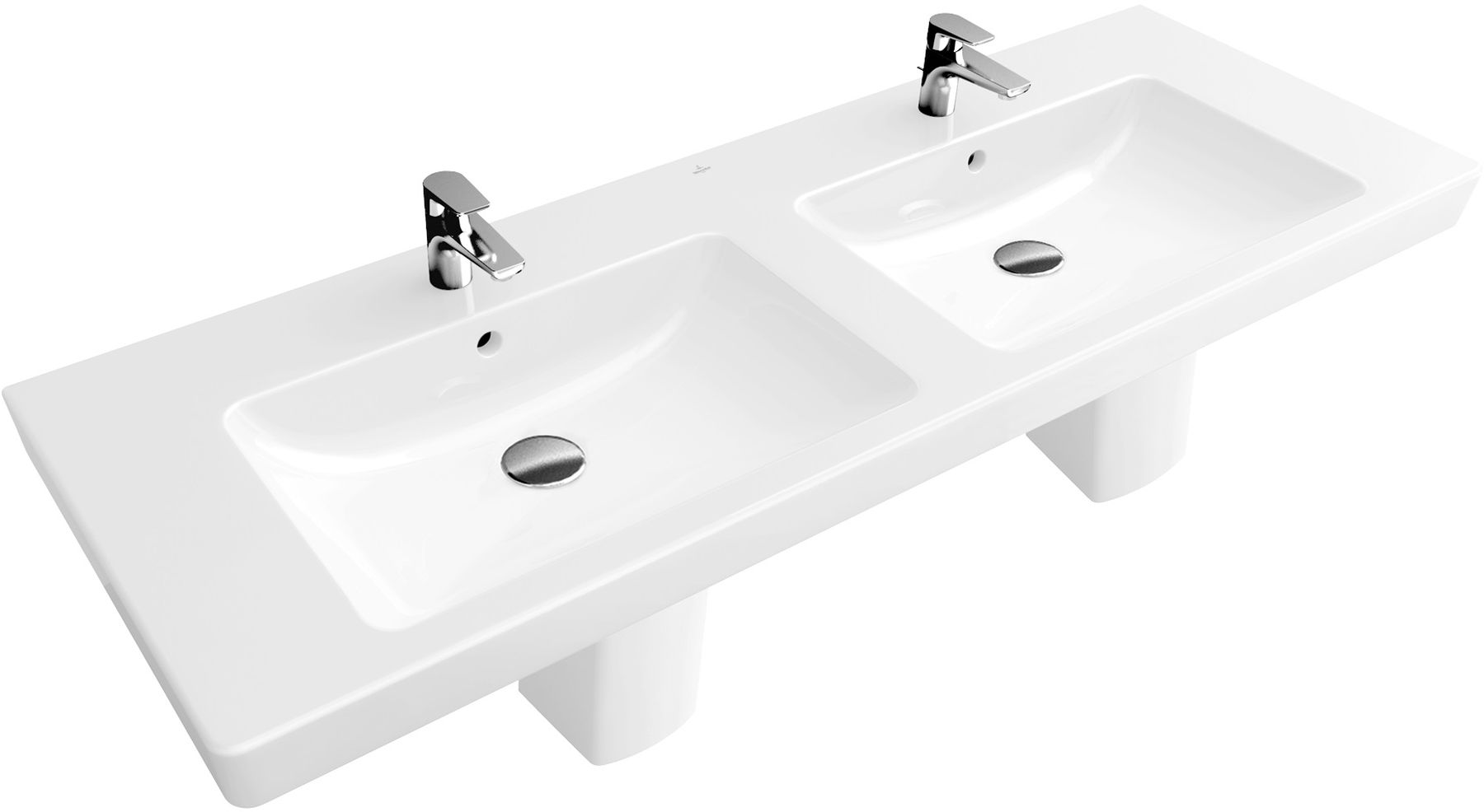 Villeroy & Boch Subway 2.0 umývadlo 130x47 cm obdĺžnik klasické umývadlo-umývadlo na nábytok-umývadlo s doskou -dvojité biela 7175D001