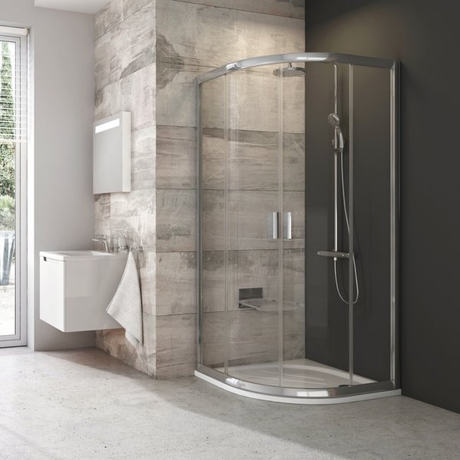Ravak Blix sprchovací kút 90x90 cm polkruhová saténová matné/priehľadné sklo 3B270U00Z1