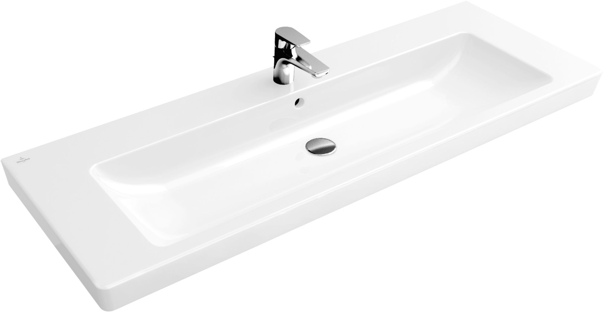 Villeroy & Boch Subway 2.0 umývadlo 130x47 cm obdĺžnik klasické umývadlo-umývadlo na nábytok-umývadlo s doskou biela 7176D001