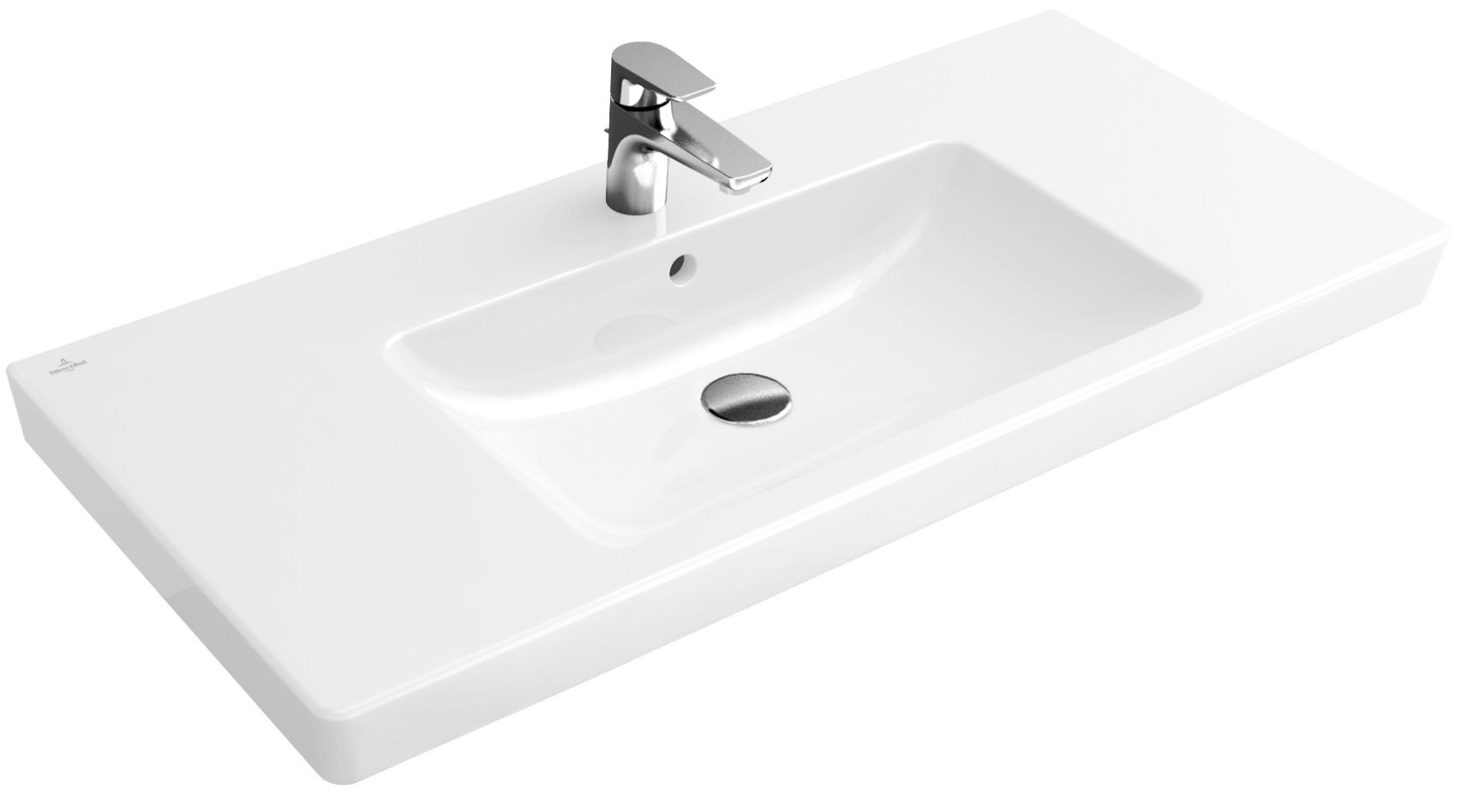 Villeroy & Boch Subway 2.0 umývadlo 80x47 cm obdĺžnik klasické umývadlo-umývadlo na nábytok-umývadlo s doskou biela 71758001