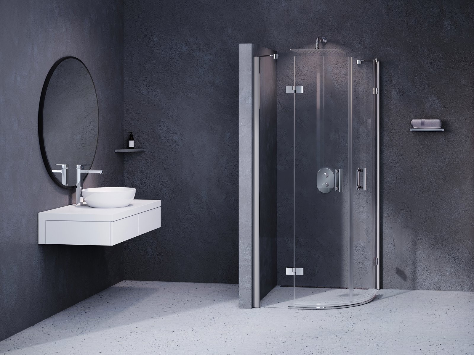 Ravak SmartLine sprchovací kút 80x80 cm polkruhová chromová lesklé/priehľadné sklo 3S244A00Y1