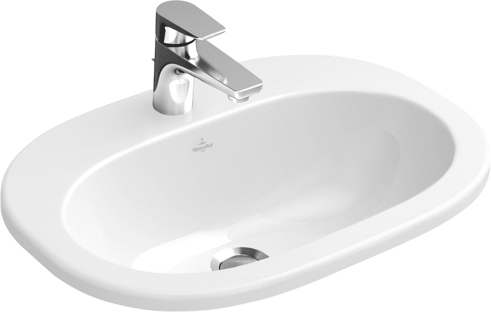 Villeroy & Boch O.Novo umývadlo 56x40.5 cm oválny vstavané umývadlo biela 41615601