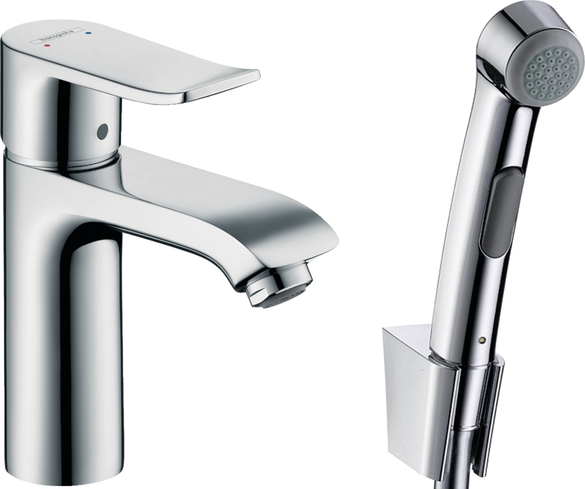 Hansgrohe Metris Classic umývadlová batéria s bidetovou spŕškou stojanková chrómová 31285000