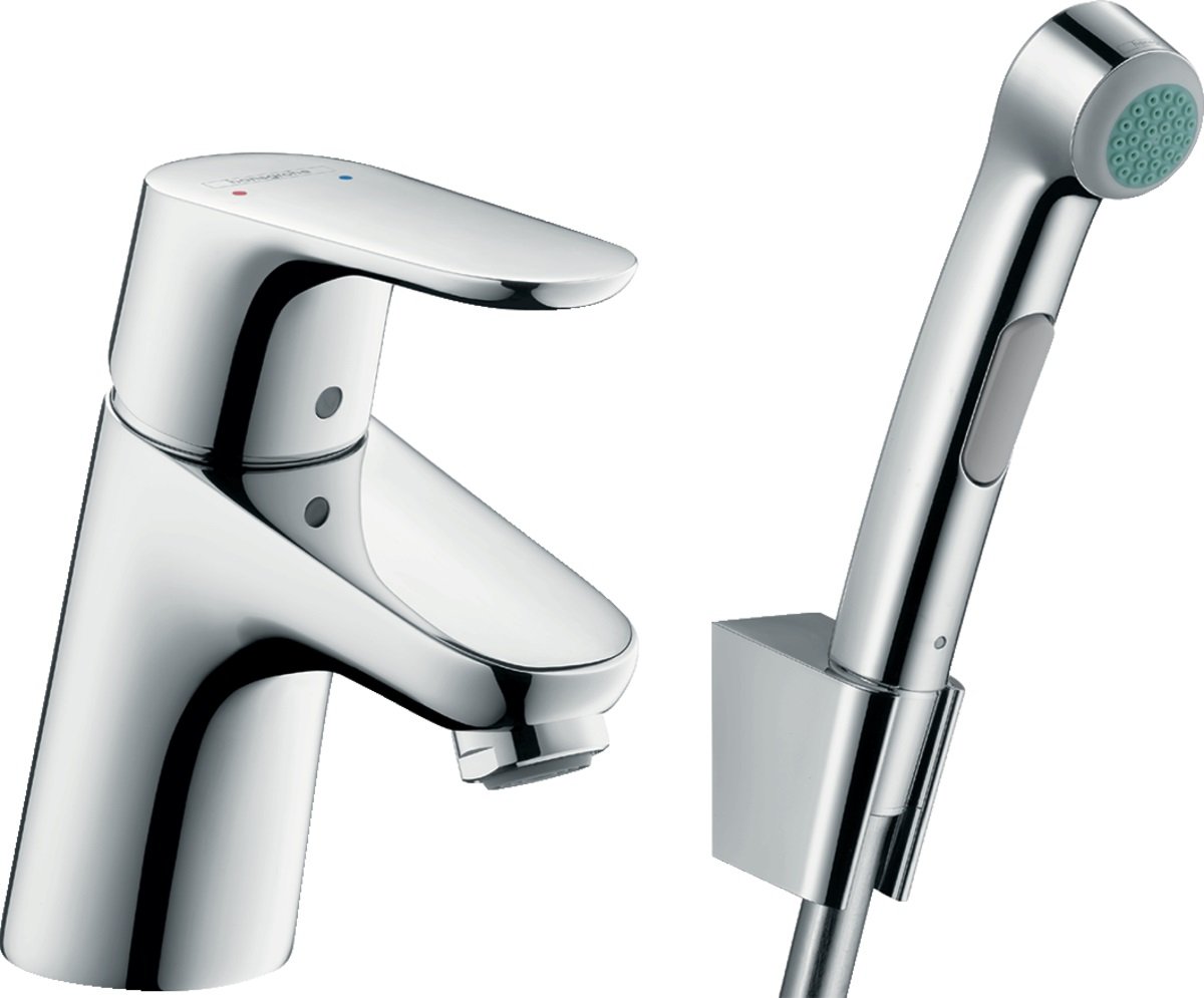 Hansgrohe Focus umývadlová batéria s bidetovou spŕškou stojanková chrómová 31926000