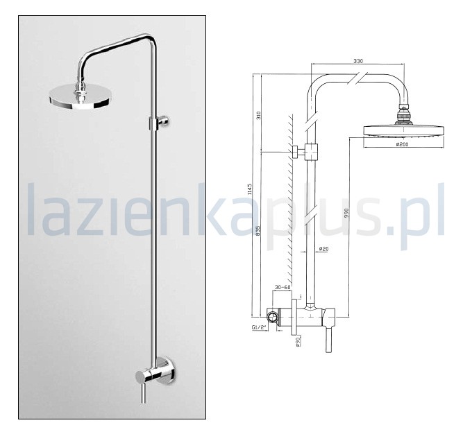 Zucchetti Pan kolumna natryskowa ZP6053.W1