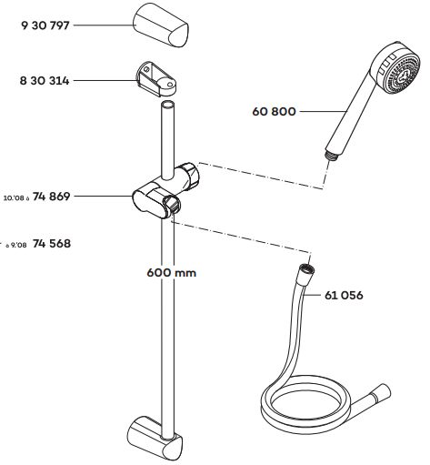 Kludi Zenta upevnenie tyče 8303140500