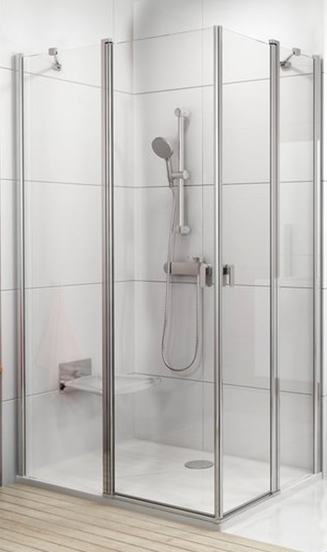 Ravak Chrome sprchové dvere 120 cm výklopné biela lesklá/priehľadné sklo 1QVG0100Z1