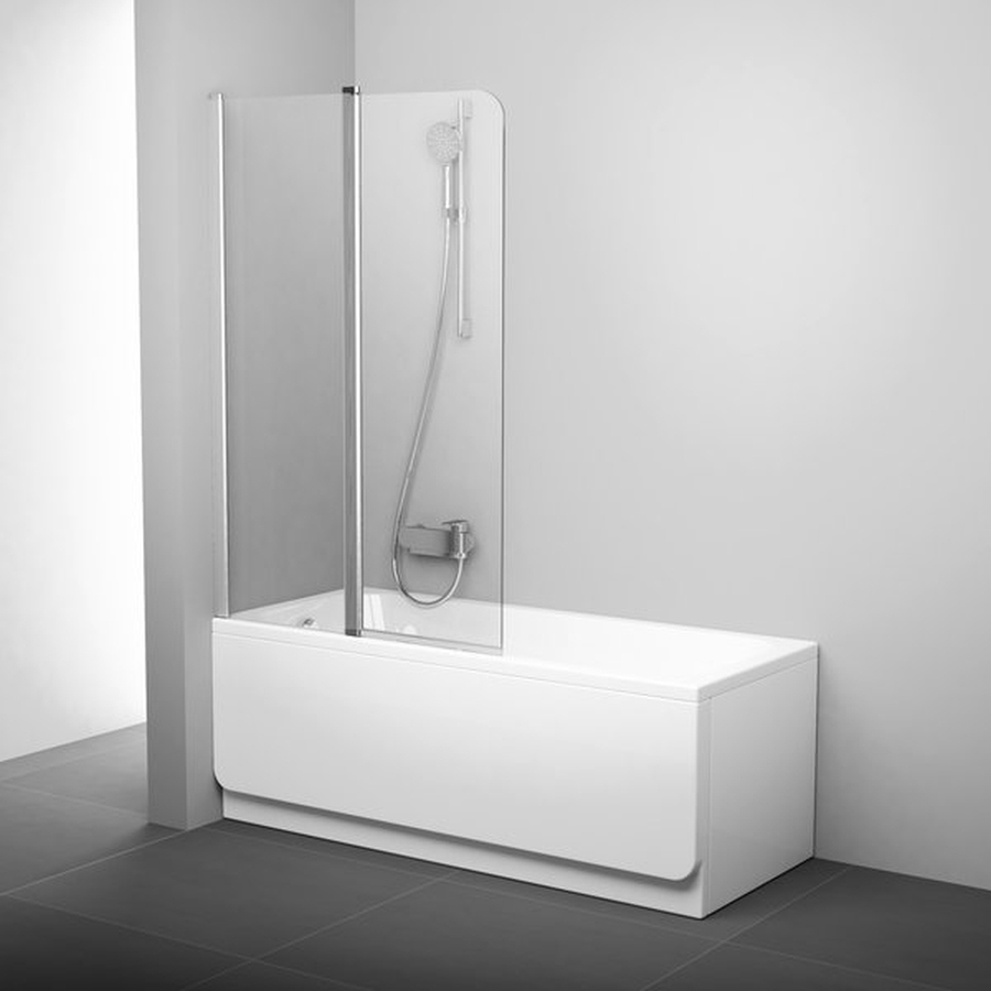 Ravak Chrome vaňová zástena 99 cm dvojdielny hliníková lesklé/číre sklo 7QLA0C00Z1