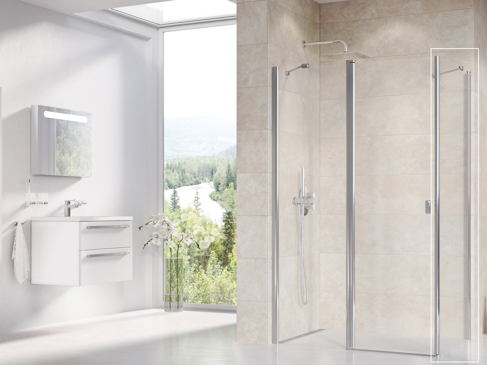 Ravak Chrome stena sprchovacieho kúta 90 cm hliníková lesklý/sklo priehľadné 9QV70C00Z1