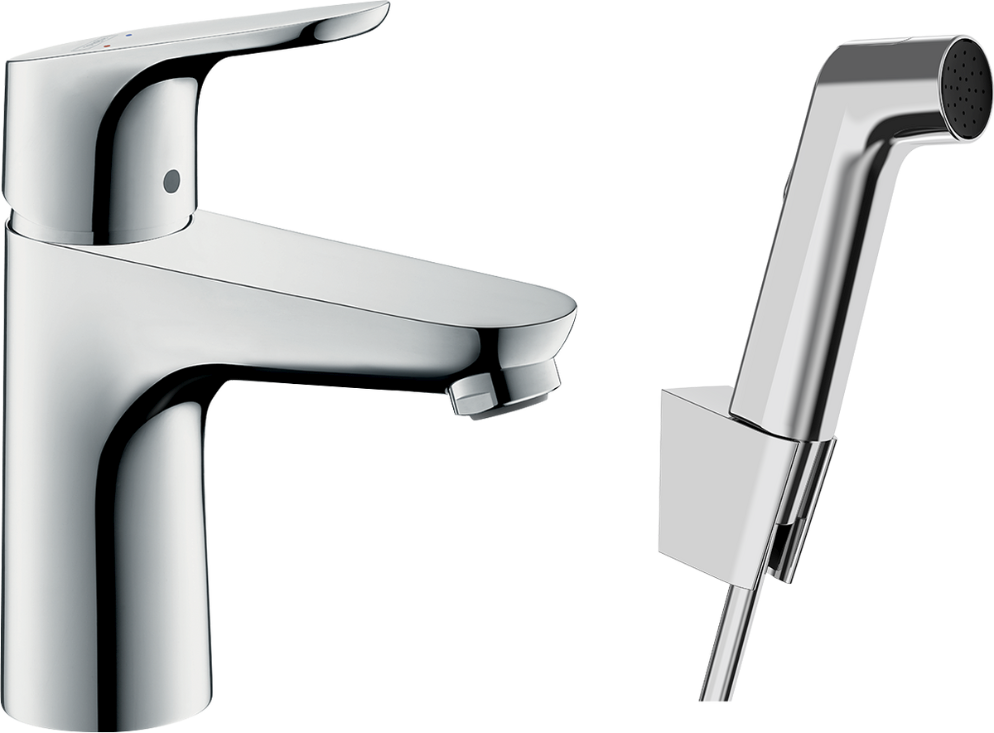 Hansgrohe Focus umývadlová batéria s bidetovou spŕškou stojanková chrómová 31927000