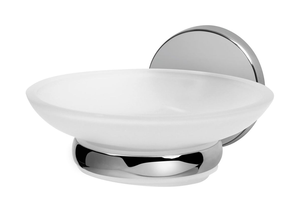 BISK Chroma mydlovnička nástenné chrómová-biela 01428