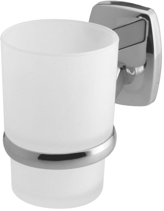 BISK Oregon pohár na zubnú kefku biela-chrómová 79707