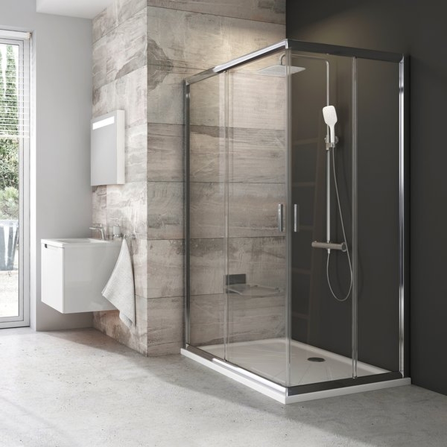 Ravak Blix sprchové dvere 90 cm posuvné biela lesklá/vzorované sklo 1XV70100ZG