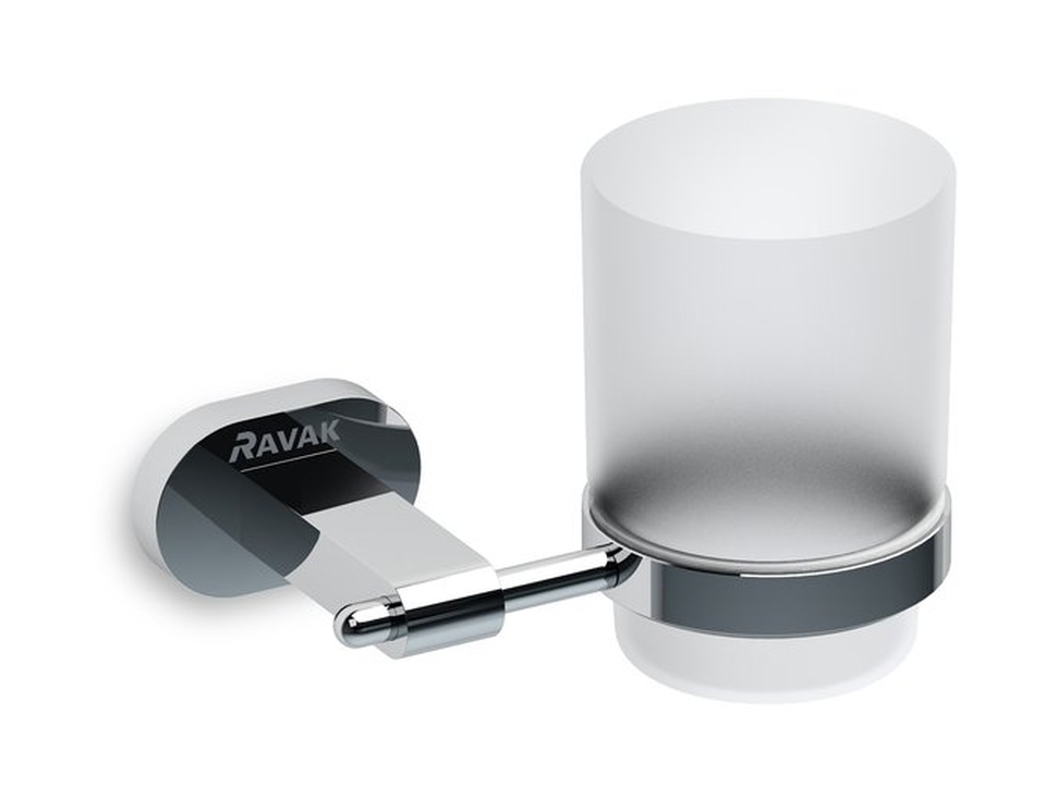 Ravak Chrome pohár na zubnú kefku biela-chrómová X07P188