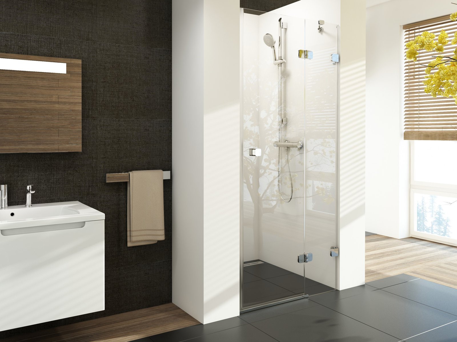 Ravak Brillant sprchové dvere 80 cm výklopné chróm lesklá/priehľadné sklo 0UP4AA00Z1