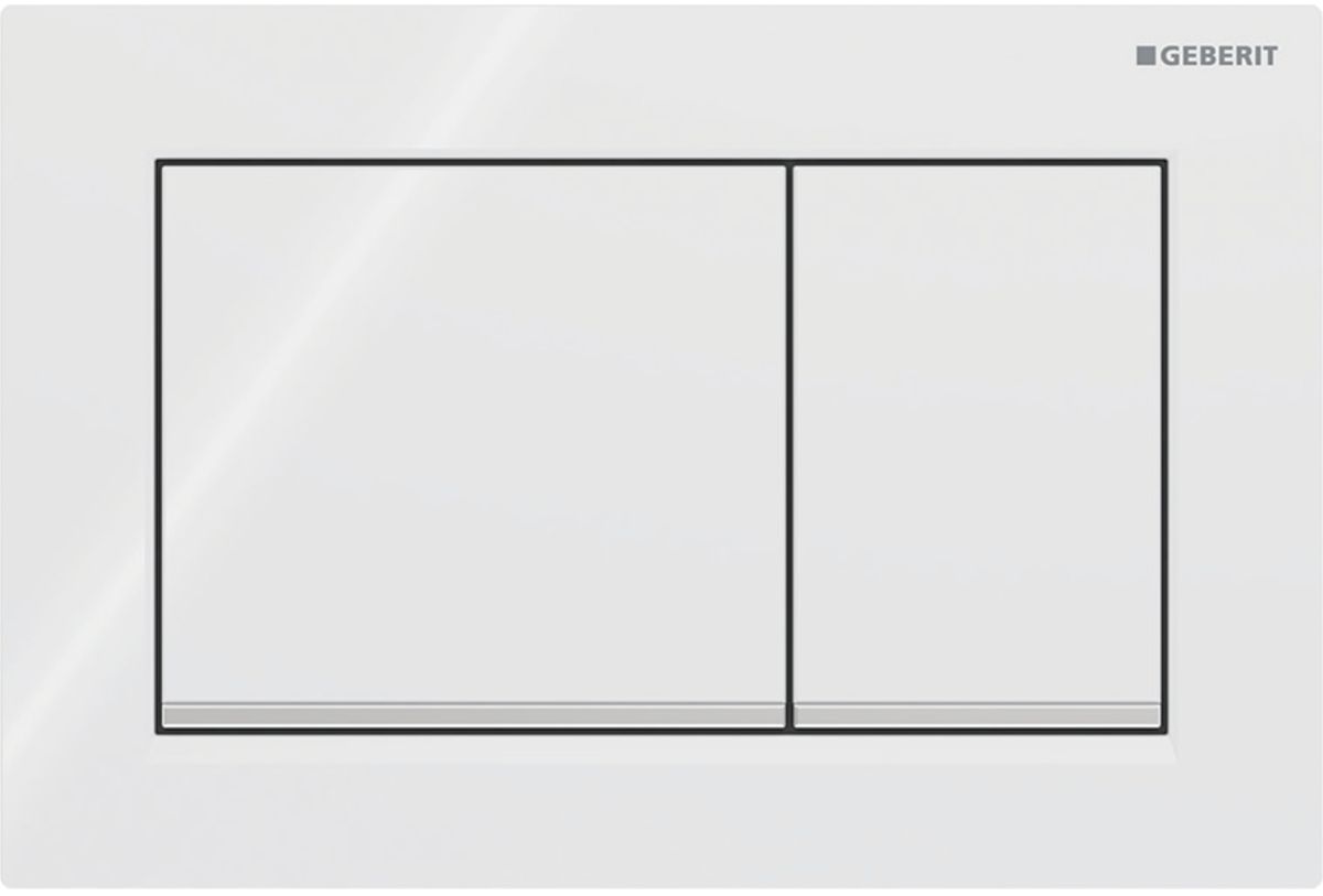 Geberit Omega20 splachovacie tlačidlo do toalety lesklý chróm-biela 115.080.KJ.1