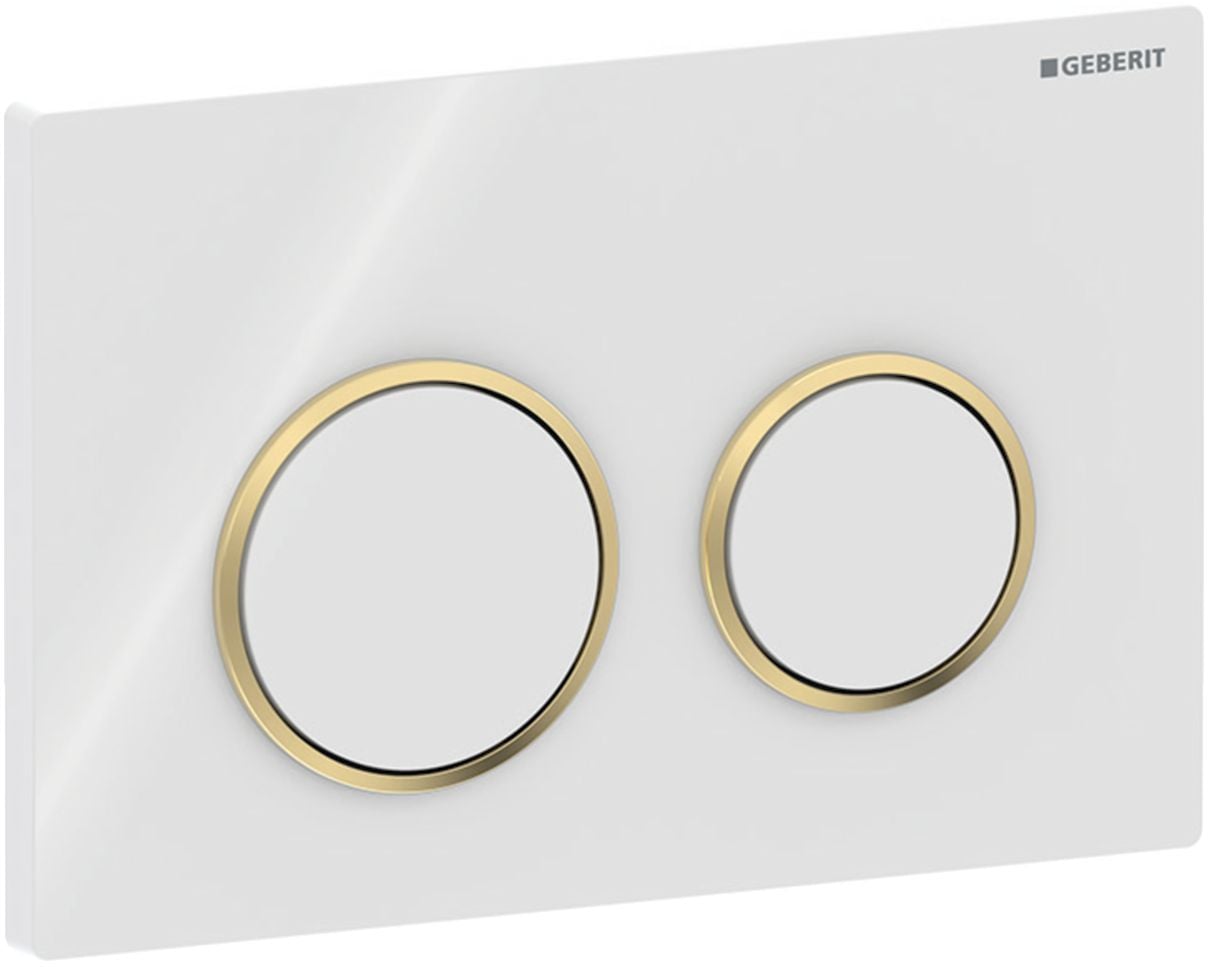 Geberit Omega20 splachovacie tlačidlo do toalety biela-zlatá 115.085.KK.1