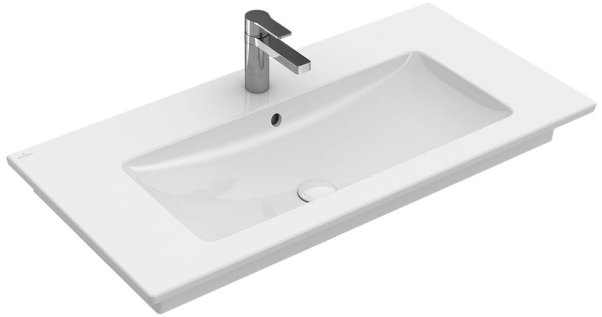 Villeroy & Boch Venticello umývadlo 100x50 cm obdĺžnik klasické umývadlo-umývadlo na nábytok-umývadlo s doskou biela 4104AK01