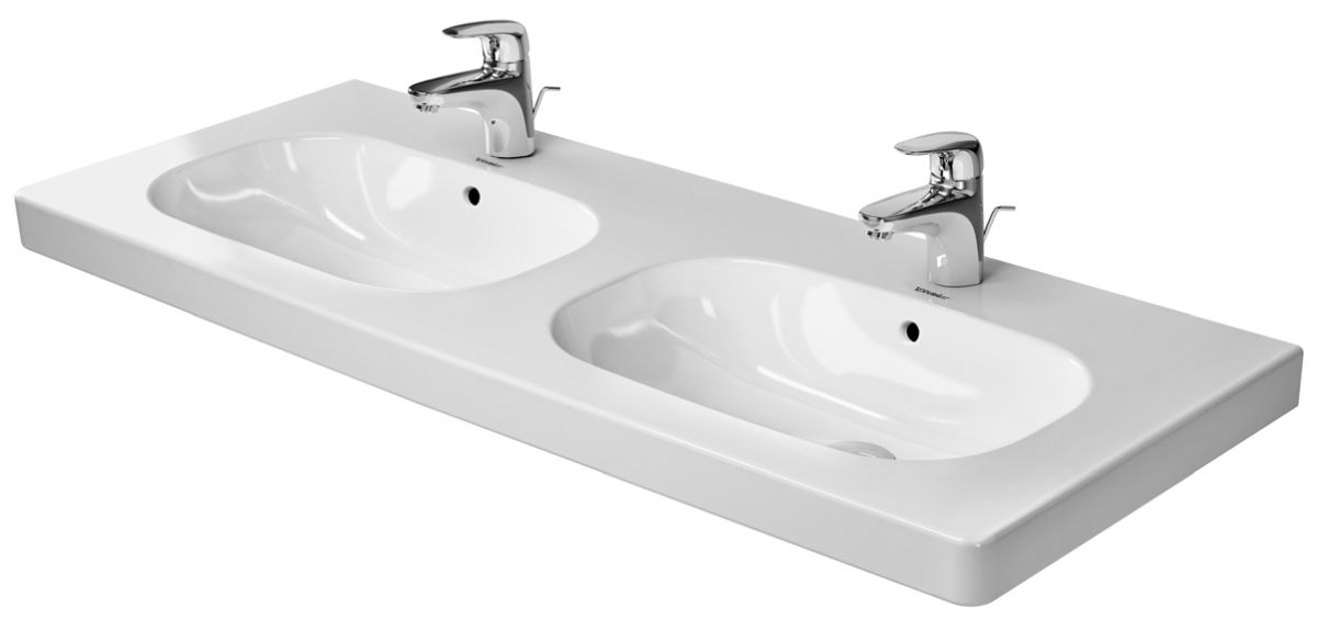 Duravit D-Code umývadlo 120x49 cm obdĺžnik klasické umývadlo-umývadlo na nábytok-dvojité biela 03481200002