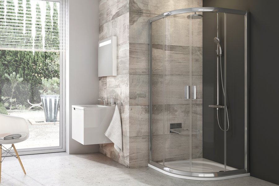 Ravak Blix sprchovací kút 90x90 cm polkruhová hliníková / 3B270C00ZH