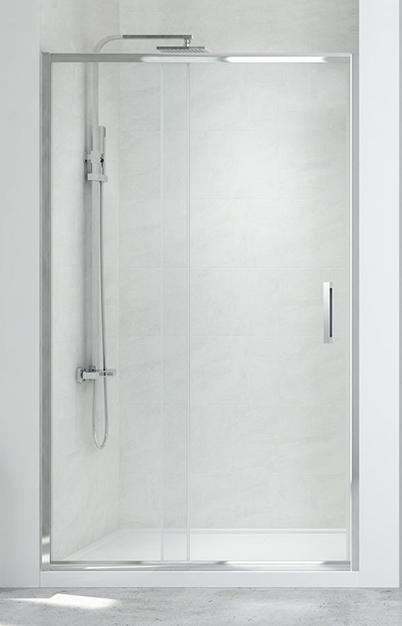 New Trendy New Corrina sprchové dvere 120 cm posuvné hliníková lesklá/priehľadné sklo D-0090A