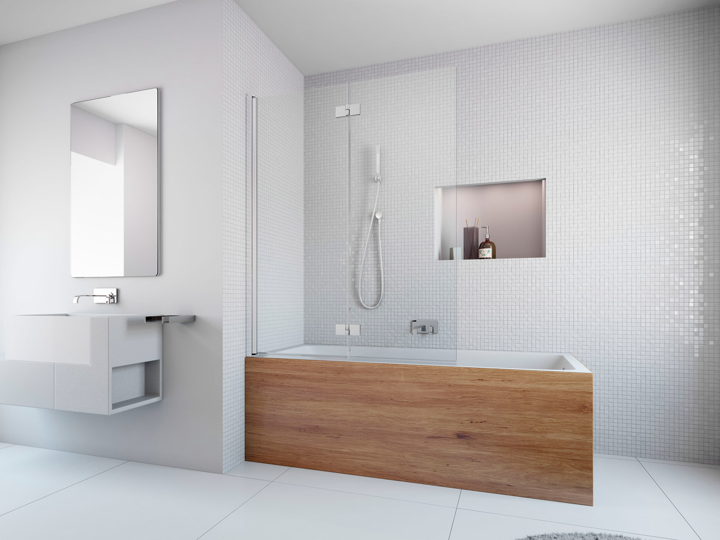 Radaway Essenza New vaňová zástena 100 cm dvojdielny 207210-01L