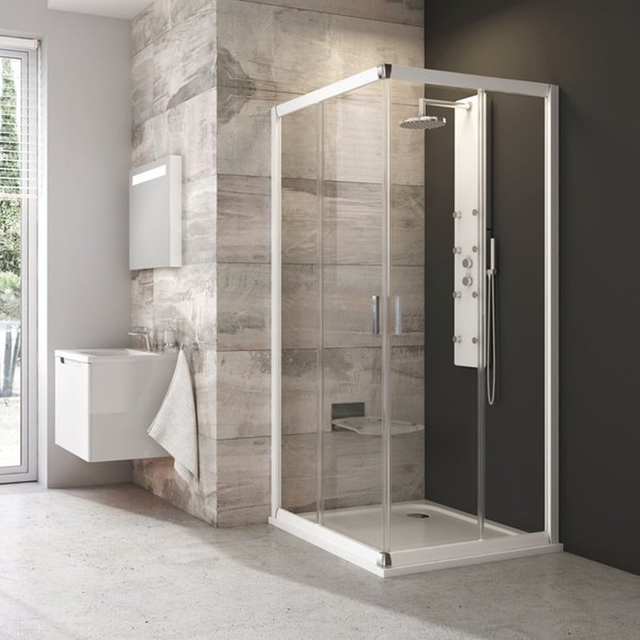 Ravak Blix sprchovací kút 80x80 cm obdĺžniková biela lesklé/vzorované sklo 1LV40100ZG