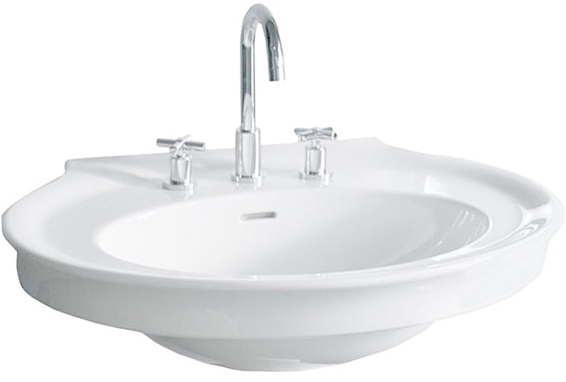 Hatria Dolcevita umývadlo 75x57.5 cm polokrúhly klasické umývadlo biela Y0EW01