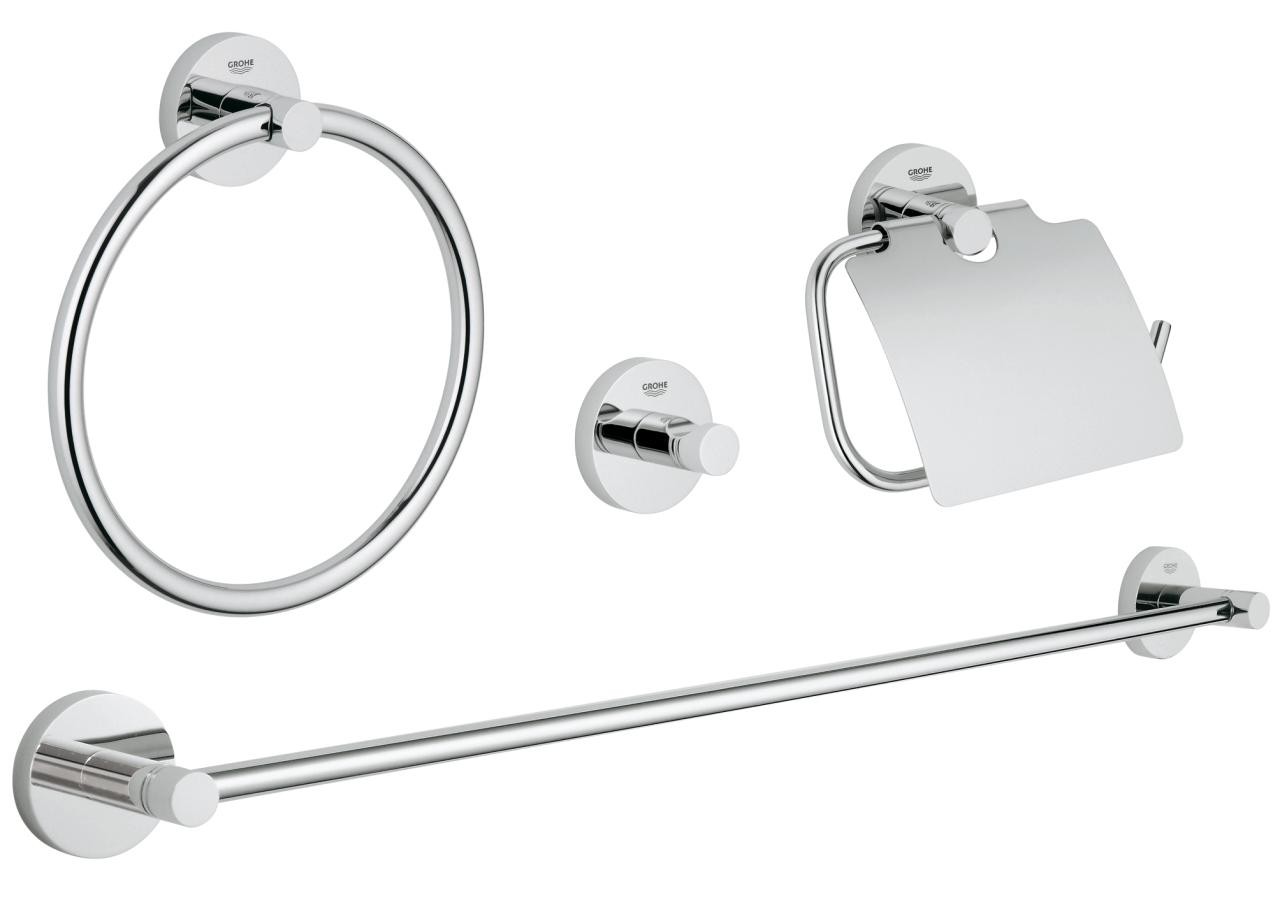 Grohe Essentials súprava príslušenstva 4v1 StarLight Chrome 40776001