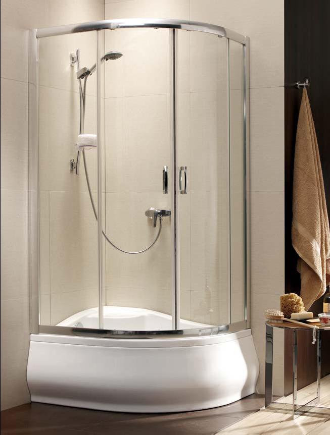 Radaway Premium Plus E 1700 sprchovací kút 120x90 cm polkruhová chromová lesklé/vzorované sklo 30483-01-06N