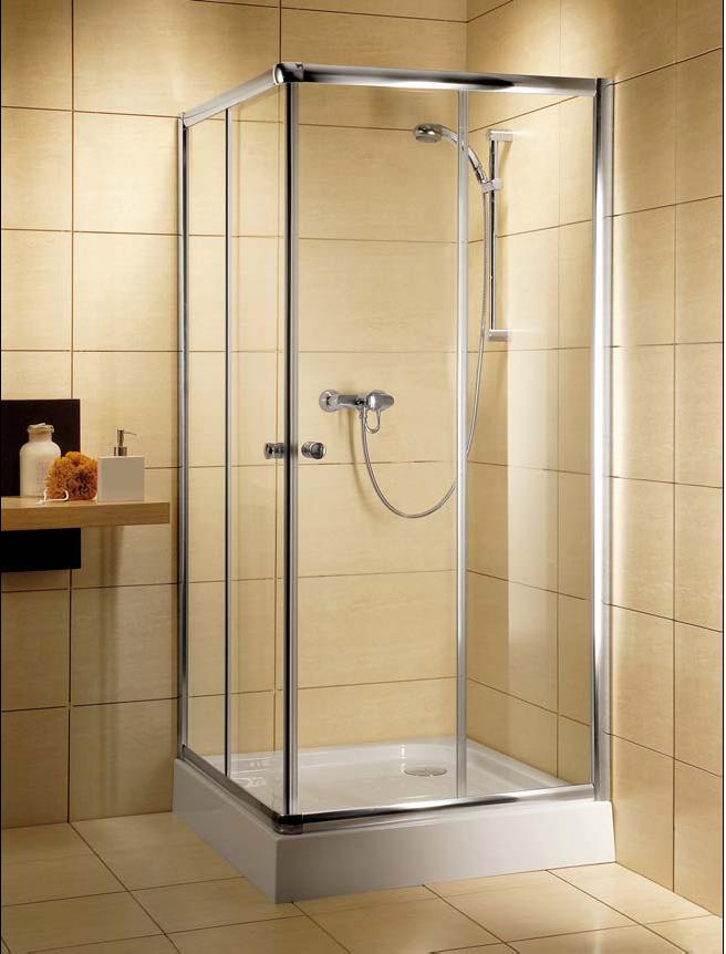 Radaway Classic C sprchovací kút 80x80 cm obdĺžniková biela matné/hnedé sklo 30060-04-08