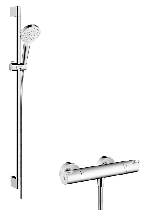 Hansgrohe Crometta sprchová súprava nástenná s termostatom chrómová-biela 27813400