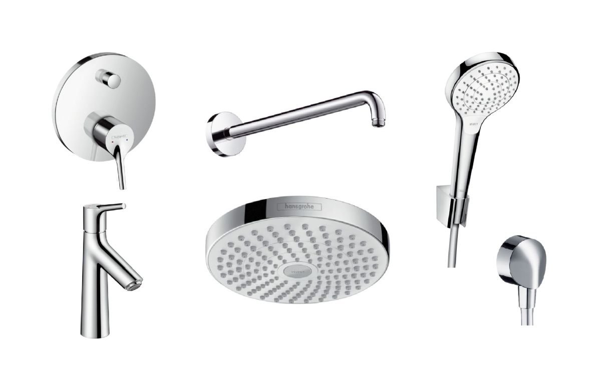 Súprava horná/hlavová sprcha Hansgrohe Select 26522400, vaňová/sprchová batéria Hansgrohe Talis S 72405000, 72021000, 27413000, 26421400, 27454000