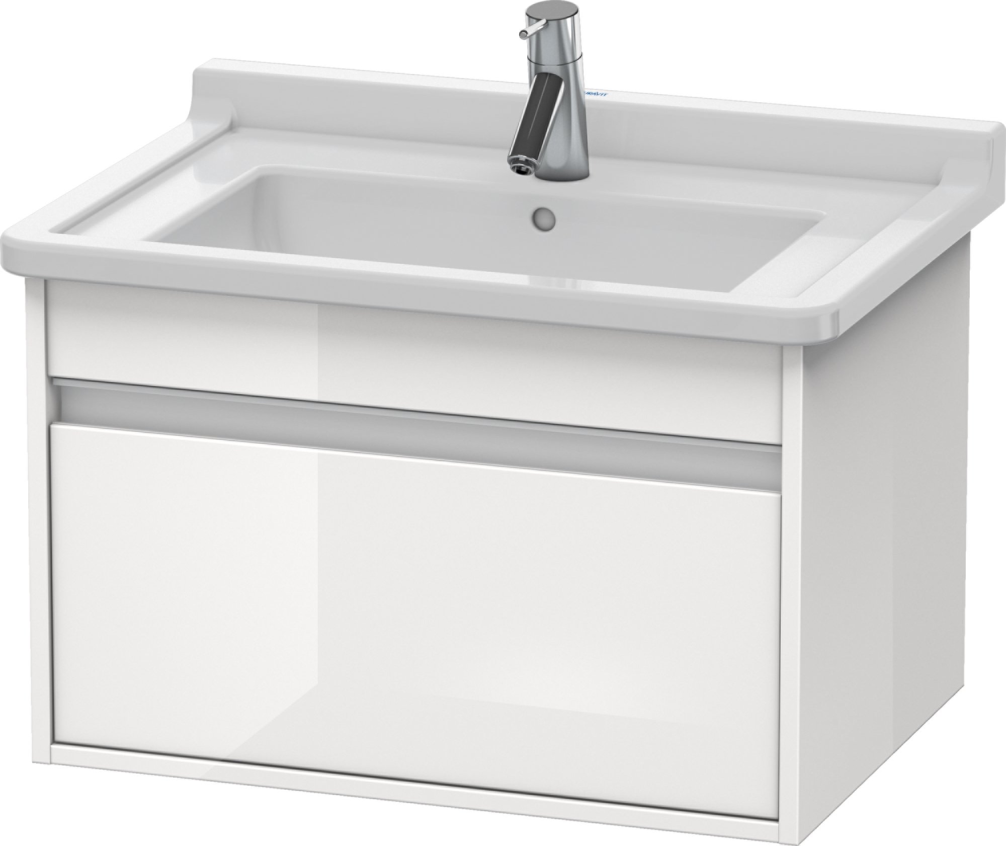 Duravit Ketho skrinka 80x46.5x41 cm závesná kúpeľňová skrinka pod umývadlo biela KT666402222