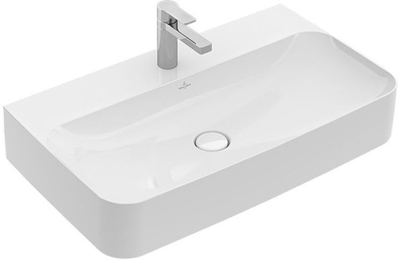 Villeroy & Boch Finion umývadlo 80x47 cm obdĺžnik klasické umývadlo-umývadlo na nábytok biela 41688LR1