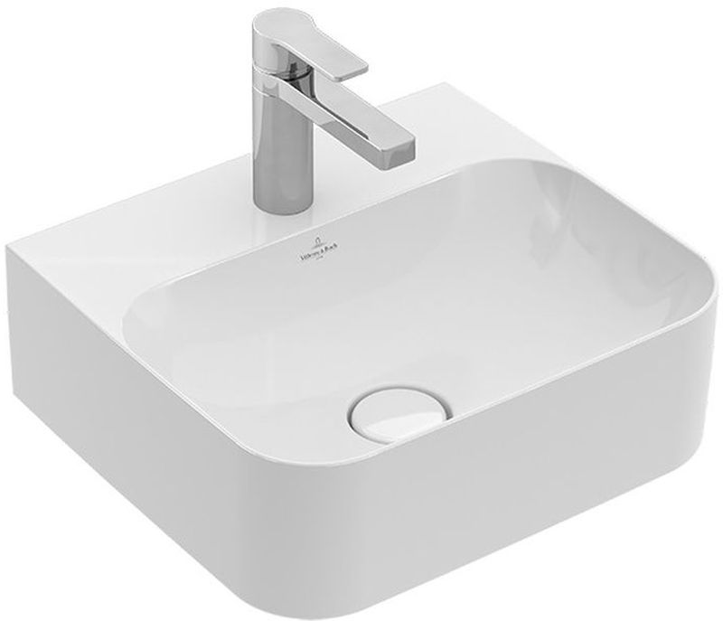 Villeroy & Boch Finion umývadlo 43x39 cm obdĺžnik klasické umývadlo-umývadlo na nábytok-pultové umývadlo biela 43644LR1