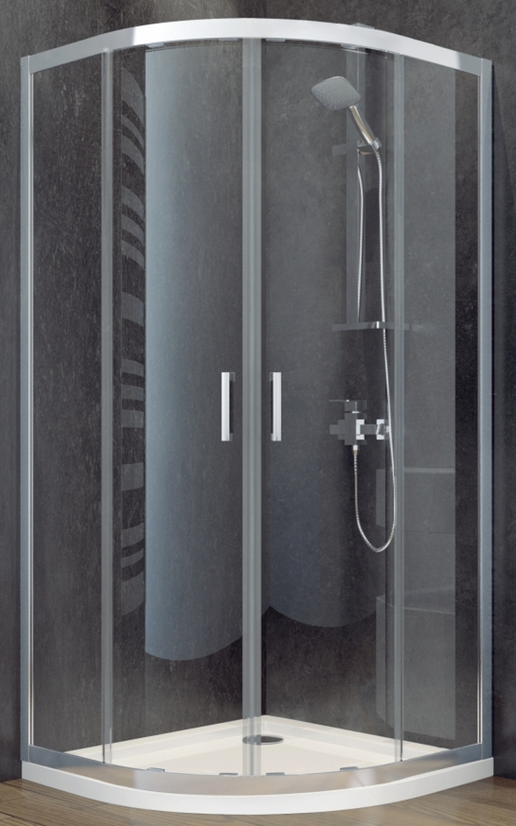 Besco Modern 185 sprchovací kút 80x80 cm polkruhová chromová lesklé/priehľadné sklo MP-80-185-C