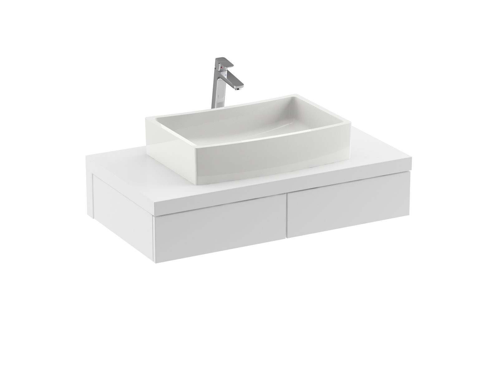 Ravak Formy skrinka 120x55x22 cm závesná kúpeľňová skrinka pod umývadlo biela X000001031