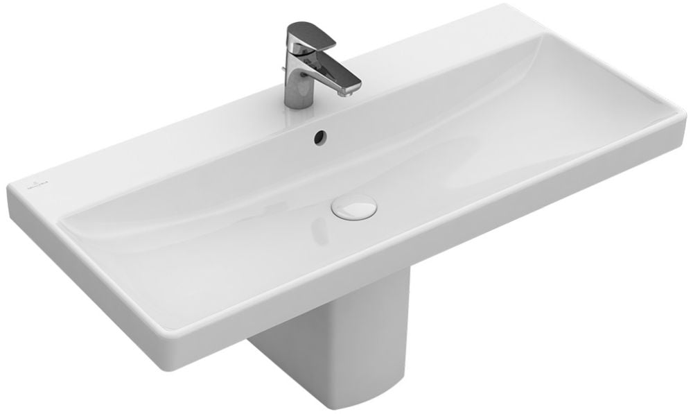 Villeroy & Boch Avento umývadlo 100x47 cm obdĺžnik klasické umývadlo-umývadlo na nábytok biela 4156A501