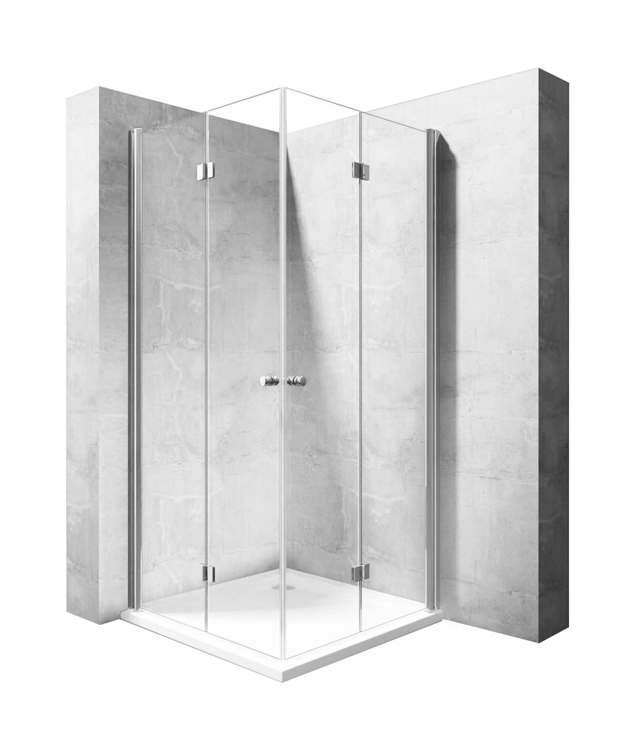 Rea Fold sprchovací kút 80x80 cm obdĺžniková chromová lesklé/priehľadné sklo REA-K9990