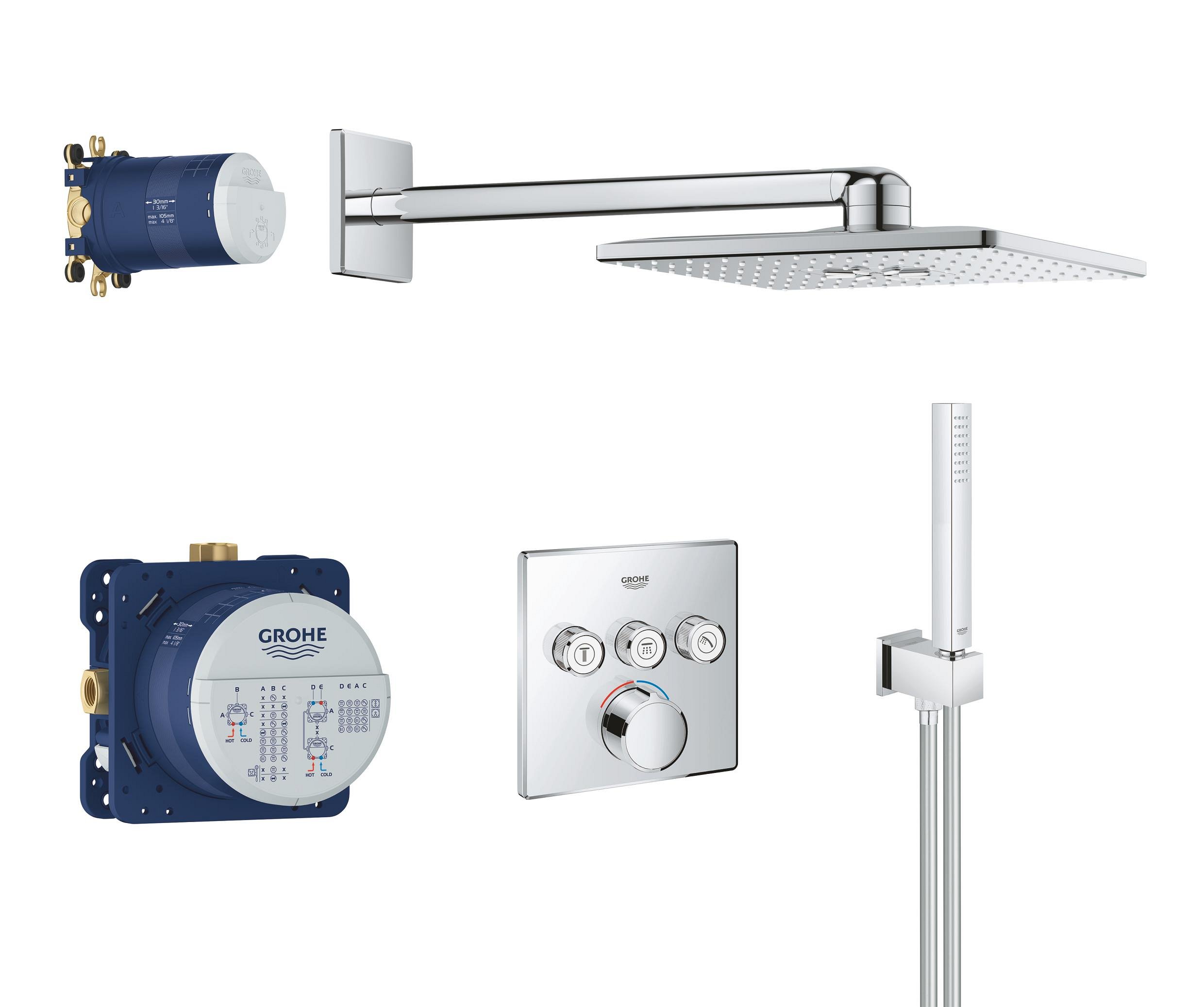 Grohe SmartControl sprchová súprava podomietková s termostatom áno StarLight Chrome 34712000