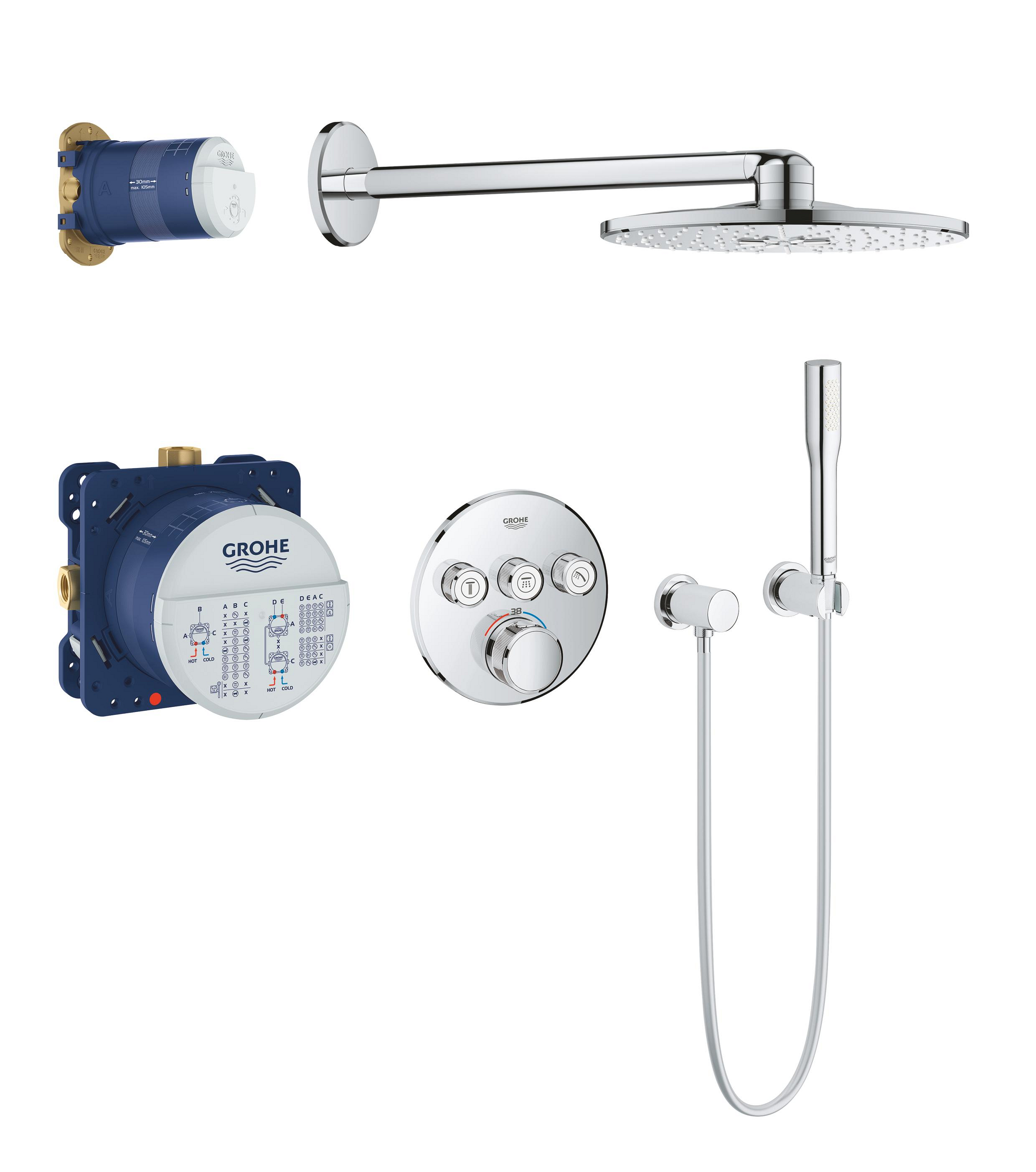 Grohe Grohtherm SmartControl sprchová súprava podomietková s termostatom áno chrómová 34705000