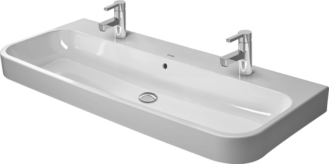 Duravit Happy D.2 umývadlo 120x50.5 cm obdĺžnik klasické umývadlo-umývadlo na nábytok biela 23181200261