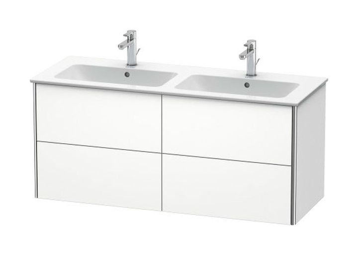 Duravit XSquare skrinka 128x47.8x56 cm závesná kúpeľňová skrinka pod umývadlo biela XS417501818